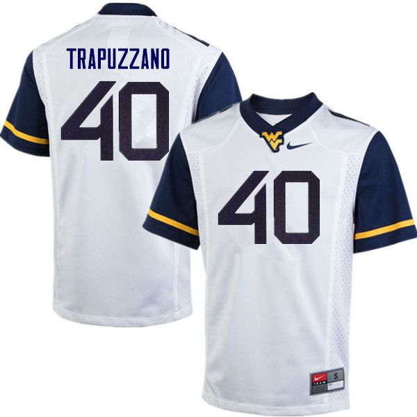 NCAA Men's Sam Trapuzzano West Virginia Mountaineers White #40 Nike Stitched Football College Authentic Jersey JZ23O14LH